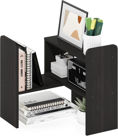 Furinno HERMITE Desk File Folder Organizers, 3-Shelf Desktop Office Organization Racks, Desk Top Display Book Shelf, for Paper, Office Supplies, Magazine, White