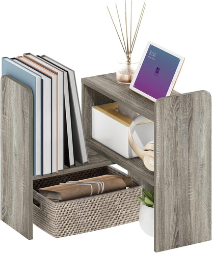 Furinno HERMITE Desk File Folder Organizers, 3-Shelf Desktop Office Organization Racks, Desk Top Display Book Shelf, for Paper, Office Supplies, Magazine, White