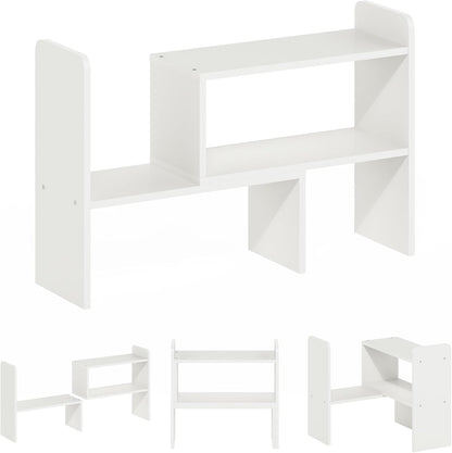 Furinno HERMITE Desk File Folder Organizers, 3-Shelf Desktop Office Organization Racks, Desk Top Display Book Shelf, for Paper, Office Supplies, Magazine, White
