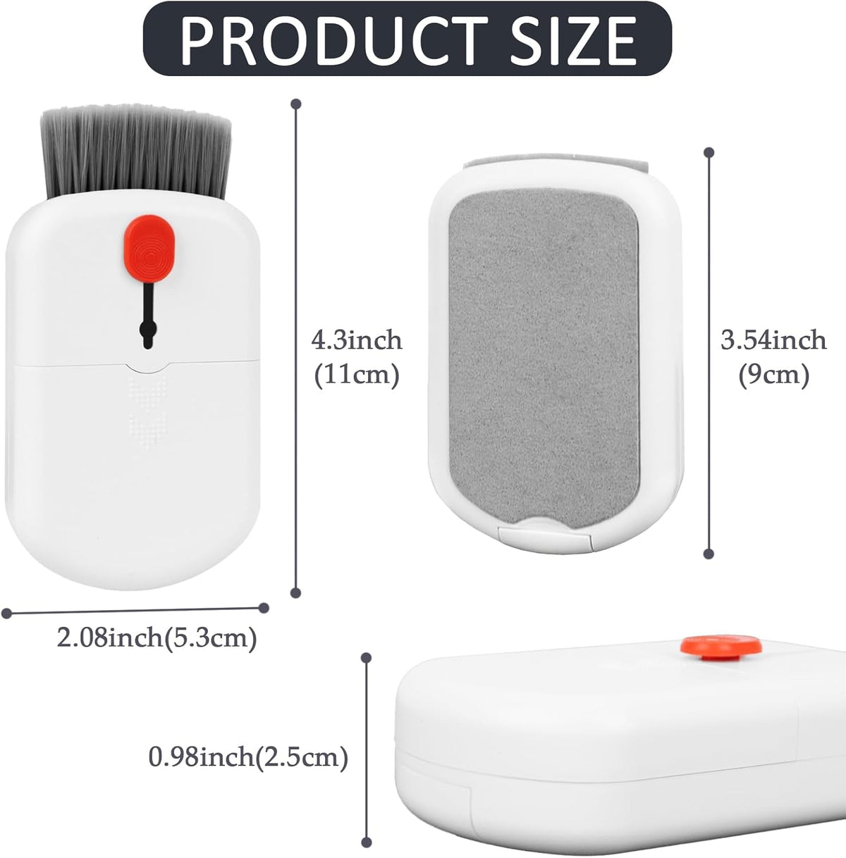 6-in-1 Keyboard Cleaning Kit, White Keyboard Brush & Microfiber Pad, Multi-Tool for Electronics, Office & Gaming Setups