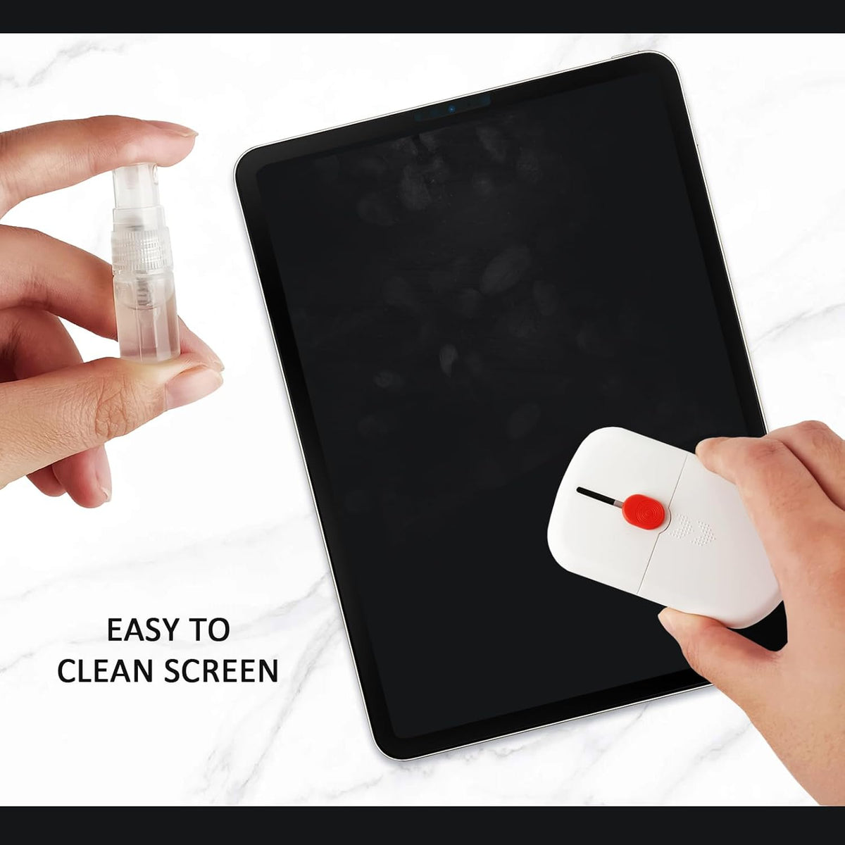 6-in-1 Keyboard Cleaning Kit, White Keyboard Brush & Microfiber Pad, Multi-Tool for Electronics, Office & Gaming Setups