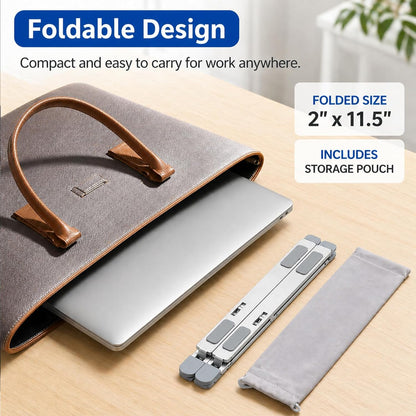 Adjustable Foldable Portable Laptop Stand for Desk Silver