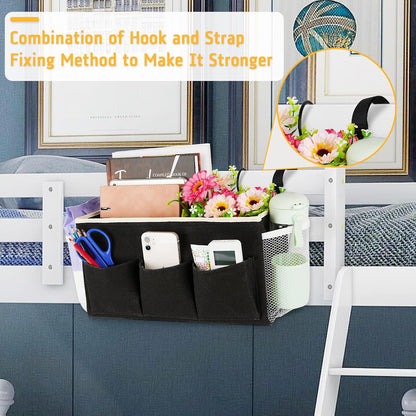 Bedside Caddy, Bedside Storage Bag Hanging Organizer for Bunk Bed