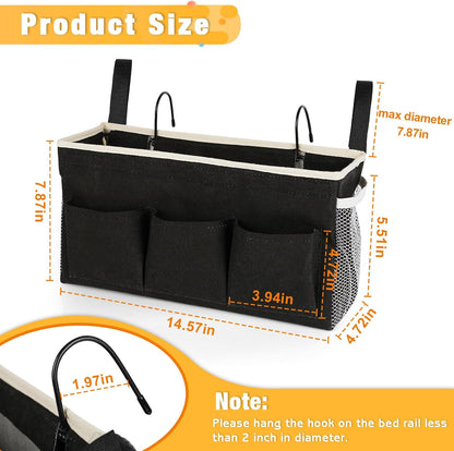 Bedside Caddy, Bedside Storage Bag Hanging Organizer for Bunk Bed