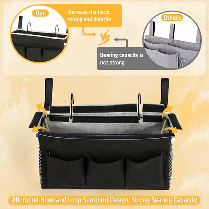 Bedside Caddy, Bedside Storage Bag Hanging Organizer for Bunk Bed
