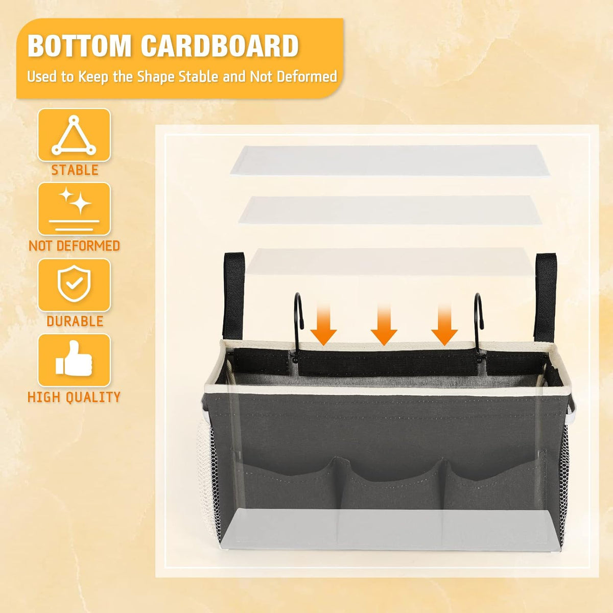 Bedside Caddy, Bedside Storage Bag Hanging Organizer for Bunk Bed
