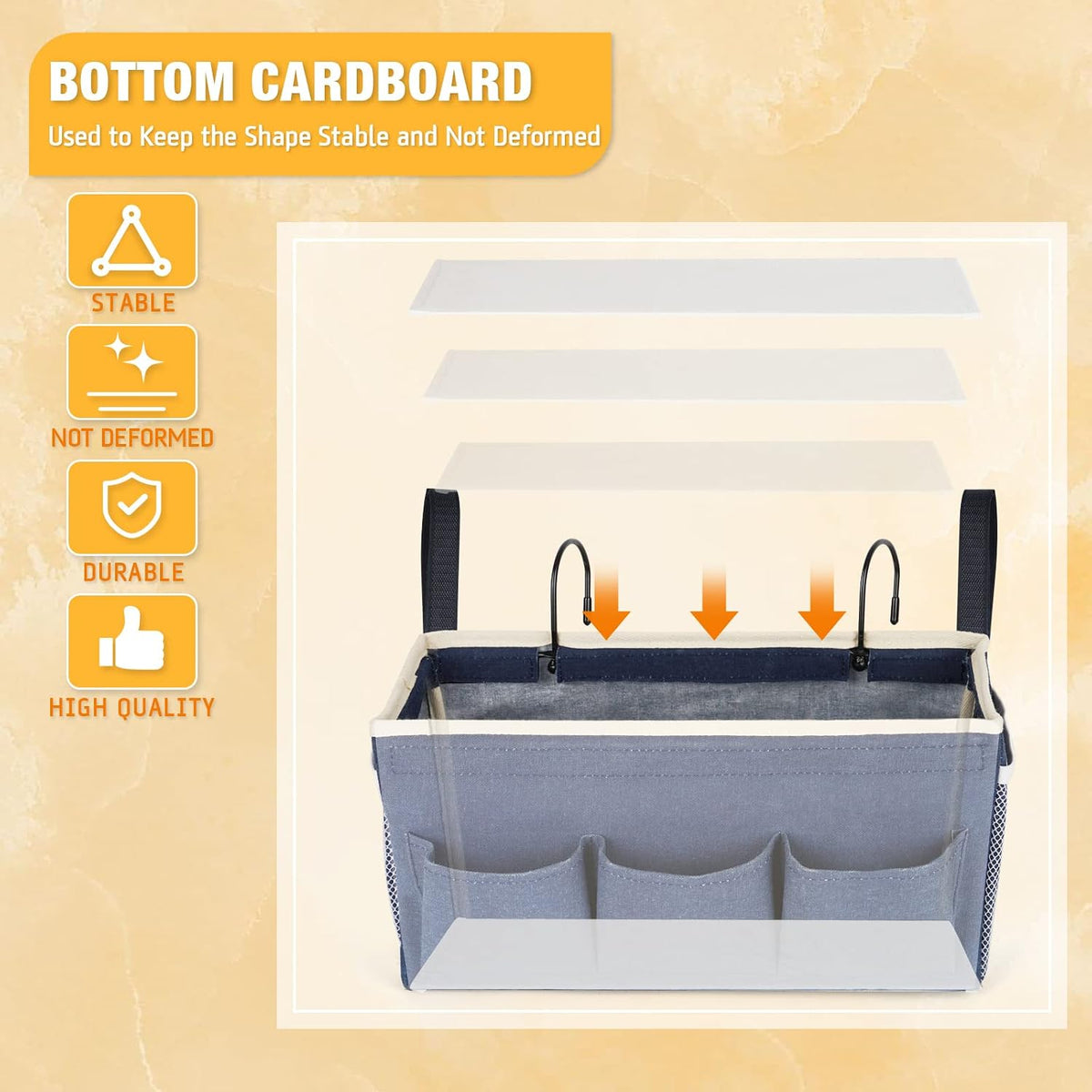 Bedside Caddy, Bedside Storage Bag Hanging Organizer for Bunk Bed