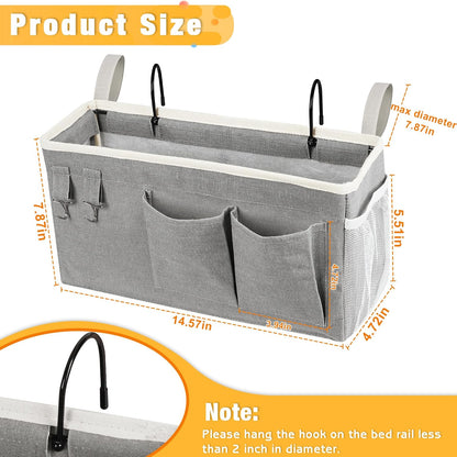 Bedside Caddy, Bedside Storage Bag Hanging Organizer for Bunk Bed