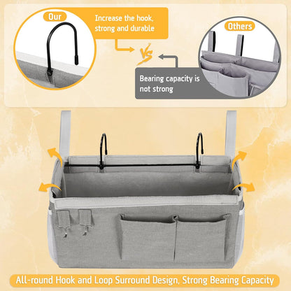 Bedside Caddy, Bedside Storage Bag Hanging Organizer for Bunk Bed