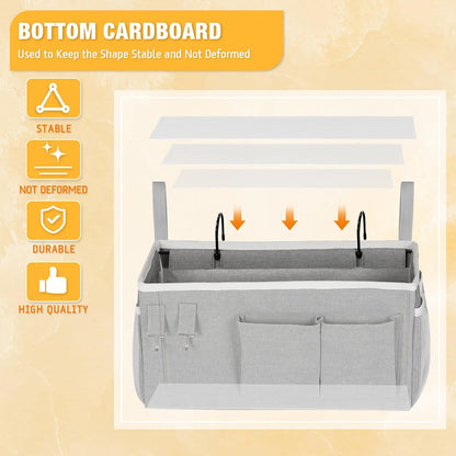 Bedside Caddy, Bedside Storage Bag Hanging Organizer for Bunk Bed