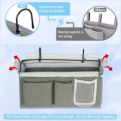 Bedside Caddy, Bedside Storage Bag Hanging Organizer for Bunk Bed