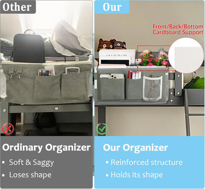 Bedside Caddy, Bedside Storage Bag Hanging Organizer for Bunk Bed
