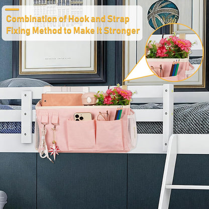 Bedside Caddy, Bedside Storage Bag Hanging Organizer for Bunk Bed