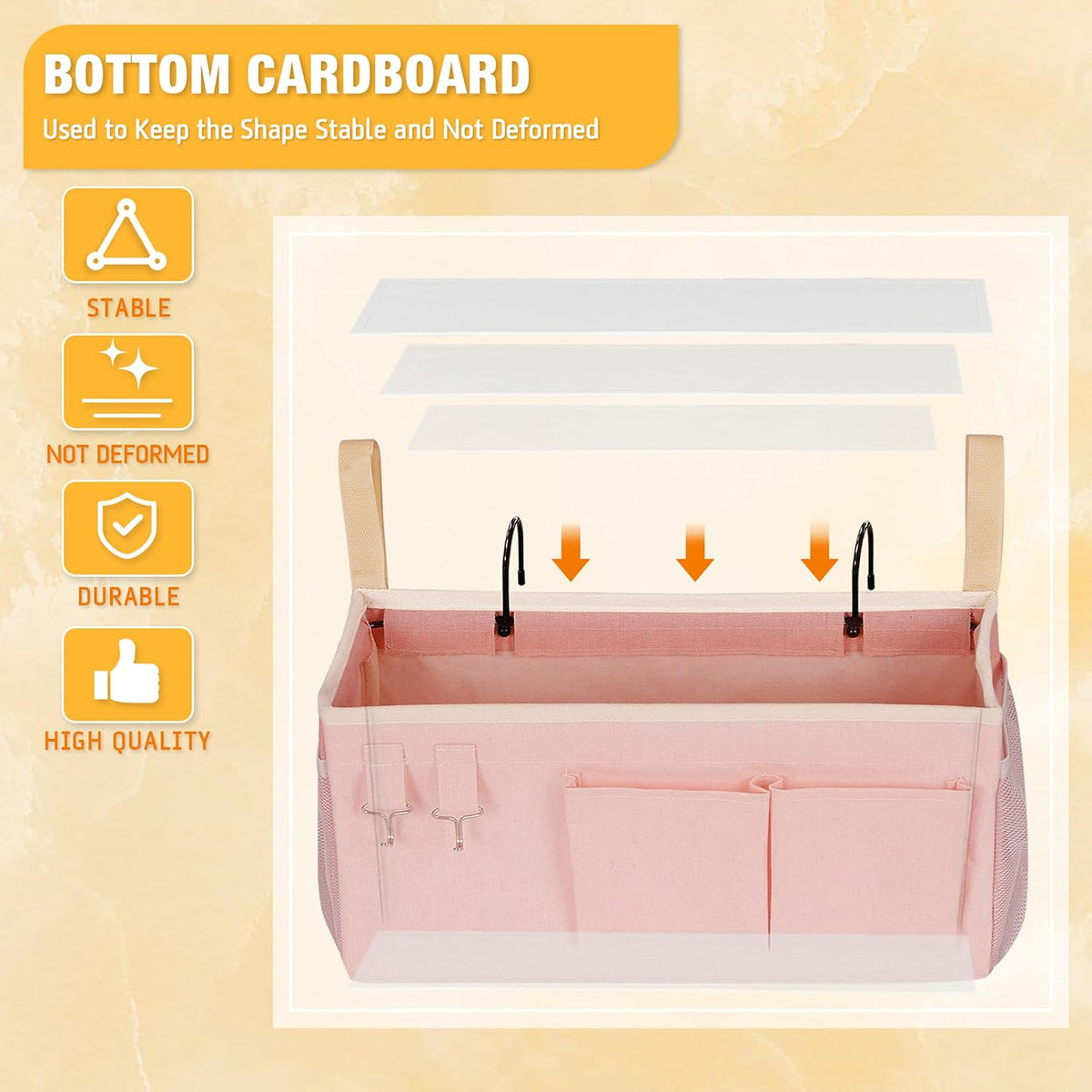 Bedside Caddy, Bedside Storage Bag Hanging Organizer for Bunk Bed