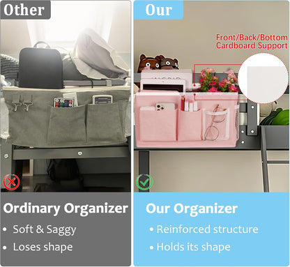 Bedside Caddy, Bedside Storage Bag Hanging Organizer for Bunk Bed