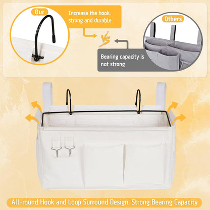 Bedside Caddy, Bedside Storage Bag Hanging Organizer for Bunk Bed