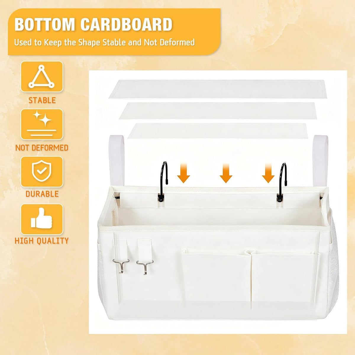 Bedside Caddy, Bedside Storage Bag Hanging Organizer for Bunk Bed