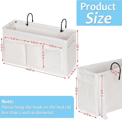 Bedside Caddy, Bedside Storage Bag Hanging Organizer for Bunk Bed