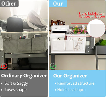 Bedside Caddy, Bedside Storage Bag Hanging Organizer for Bunk Bed