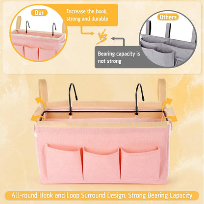 Bedside Caddy, Bedside Storage Bag Hanging Organizer for Bunk Bed