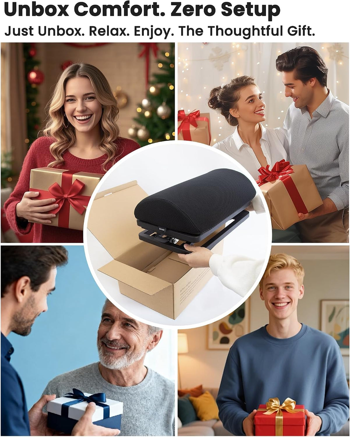 Step-to-Adjust Foot Rest—Truly Infinite Height, No Bending Needed