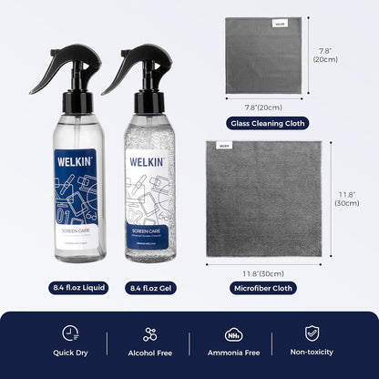 Screen Cleaner Kit, 8.5 oz + 8.5 oz Spray & Gel for TV & Phone