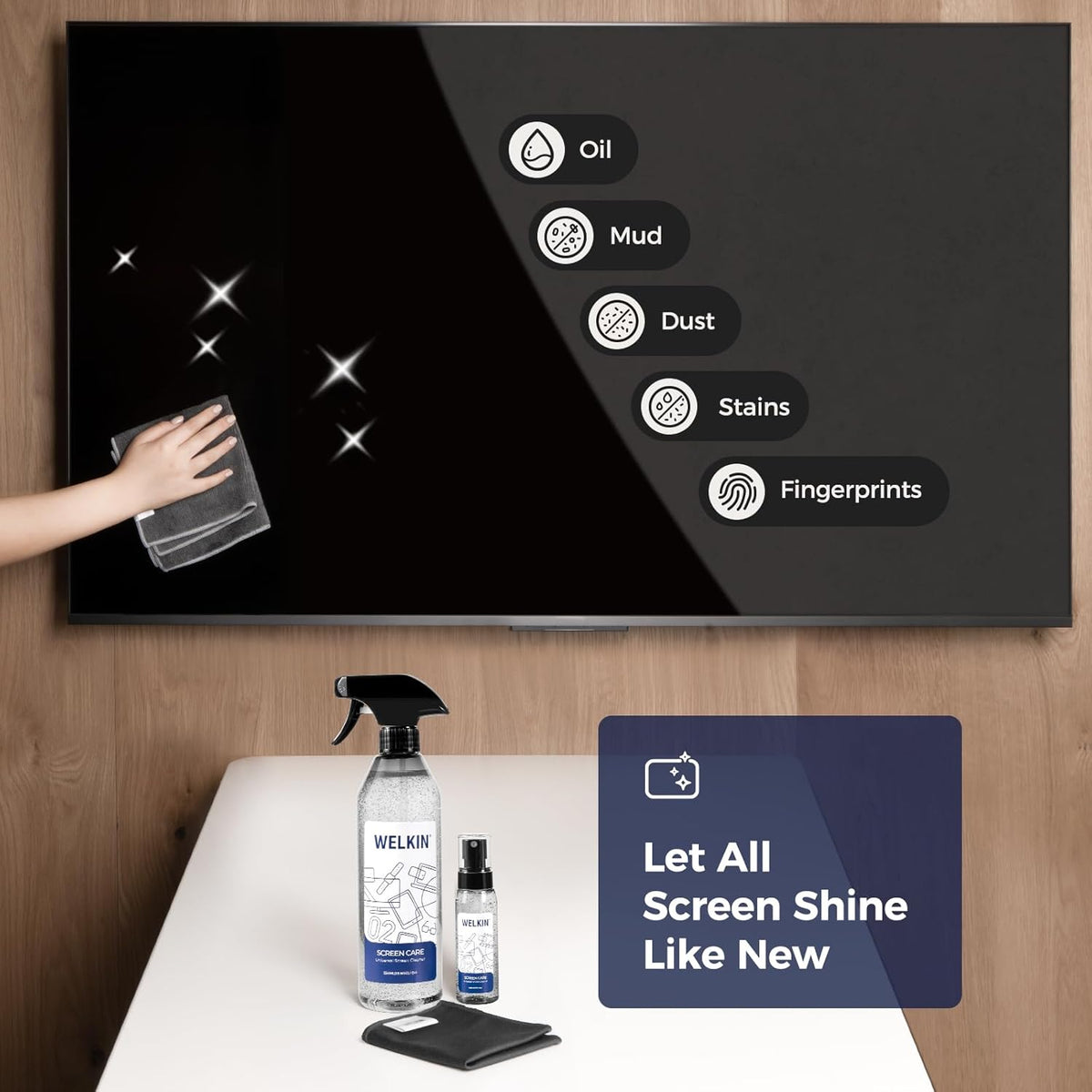 Screen Cleaner Kit, 8.5 oz + 8.5 oz Spray & Gel for TV & Phone