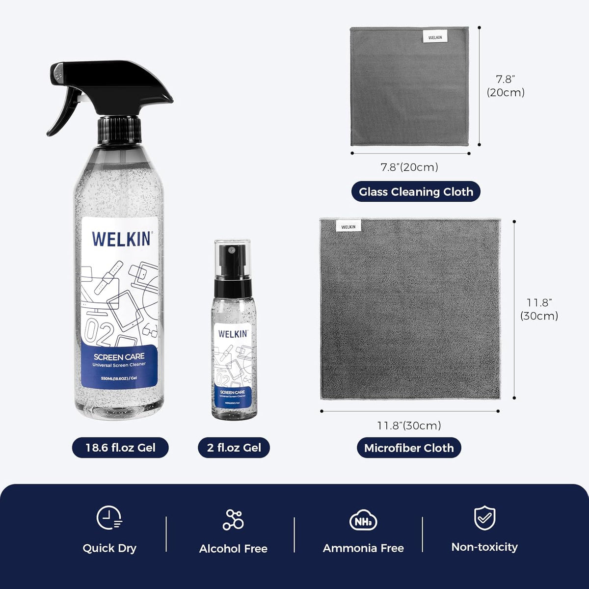 Screen Cleaner Kit, 8.5 oz + 8.5 oz Spray & Gel for TV & Phone