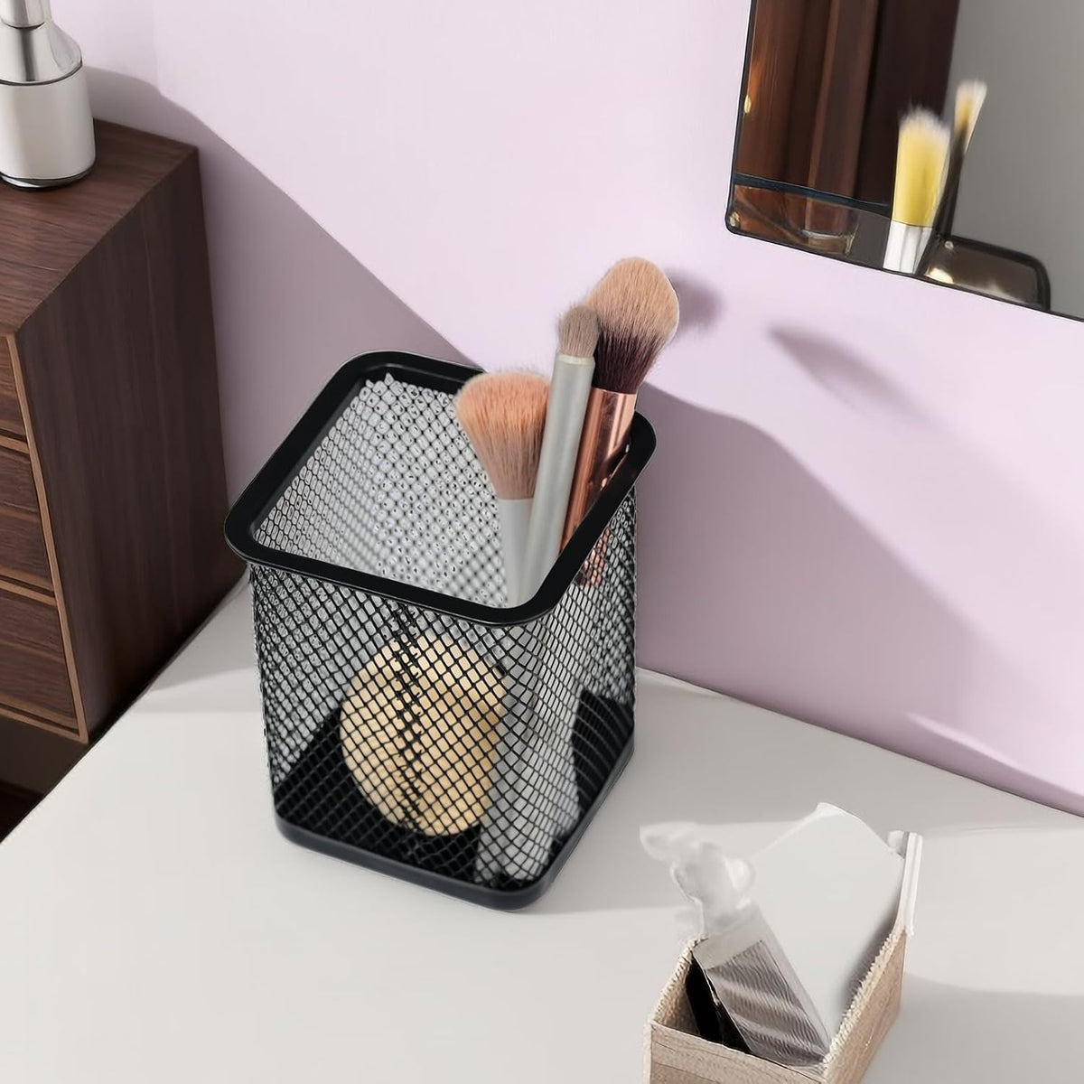 Pen Holder for Desk, Wire Mesh Pencil Cup Holder for Desk Organizer for Office Supplies