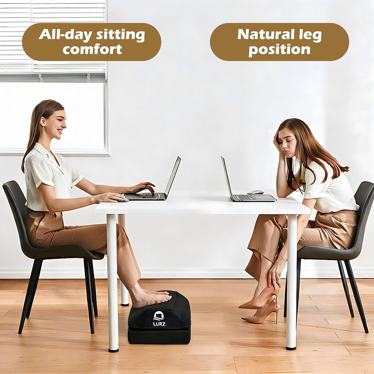 Ergonomic Foot Rest Under Desk for Office Desk Accessories – Adjustable Height Memory Foam Foot Stool Under Desk for Home Office Chair & Gaming Chair – for Back & Hip Pain Relief