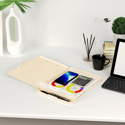 Clipboard with Storage, 8.5 x 11 Clip Board with Pen Holder, Black