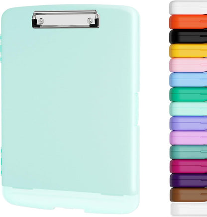 Clipboard with Storage, 8.5 x 11 Clip Board with Pen Holder, Black