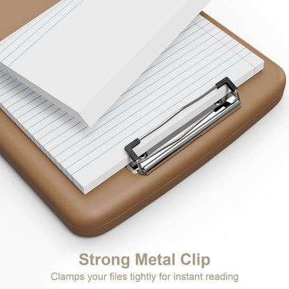 Clipboard with Storage, 8.5 x 11 Clip Board with Pen Holder, Black
