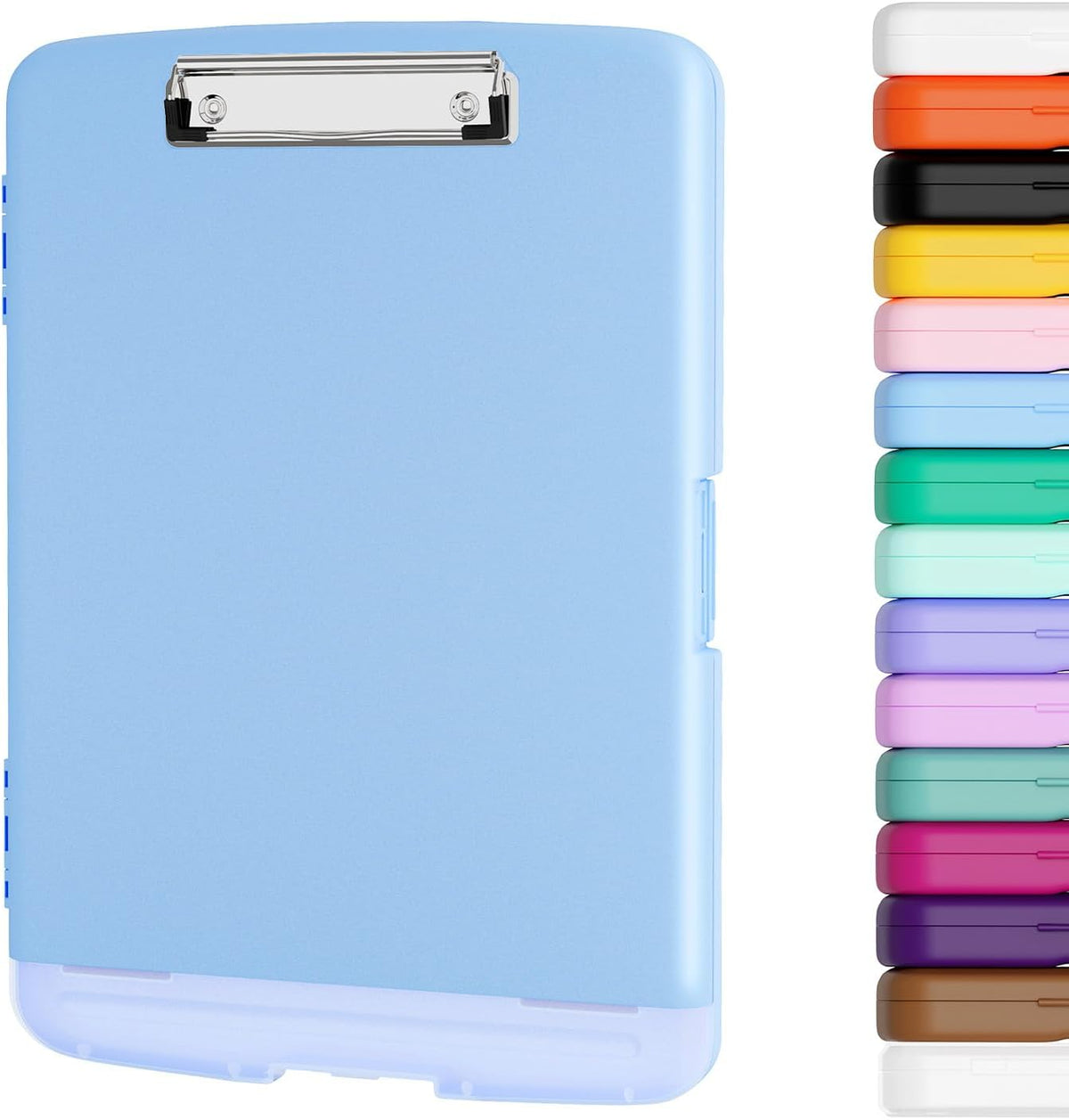 Clipboard with Storage, 8.5 x 11 Clip Board with Pen Holder, Black