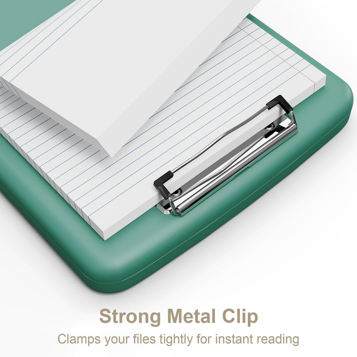Clipboard with Storage, 8.5 x 11 Clip Board with Pen Holder, Black