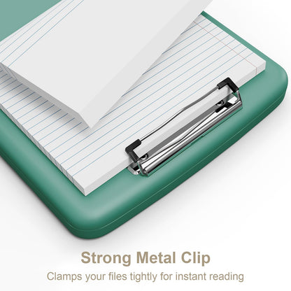 Clipboard with Storage, 8.5 x 11 Clip Board with Pen Holder, Black