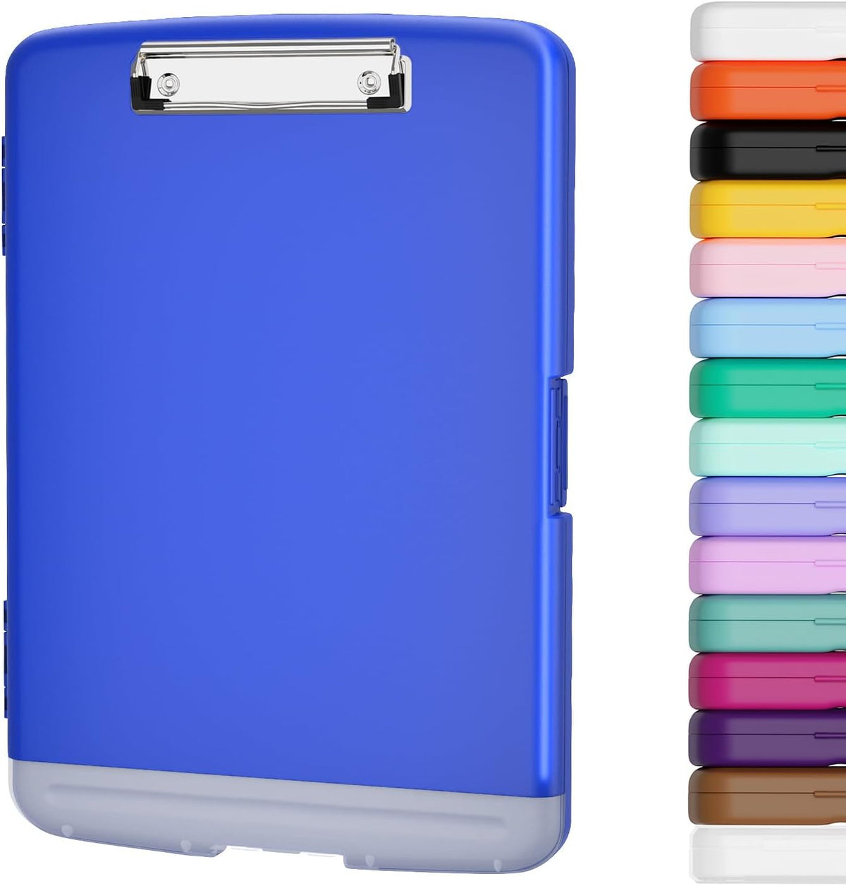 Clipboard with Storage, 8.5 x 11 Clip Board with Pen Holder, Black