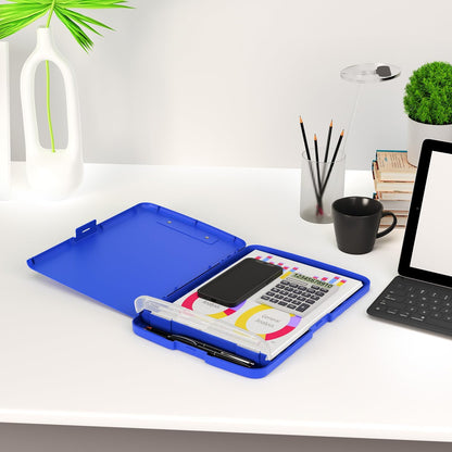 Clipboard with Storage, 8.5 x 11 Clip Board with Pen Holder, Black