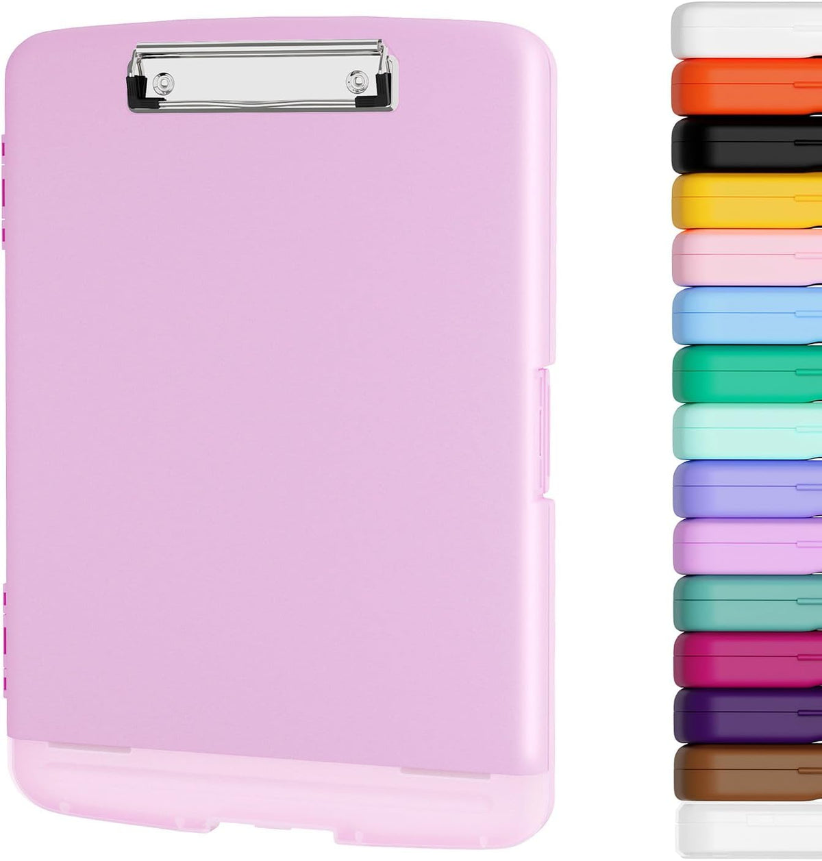 Clipboard with Storage, 8.5 x 11 Clip Board with Pen Holder, Black