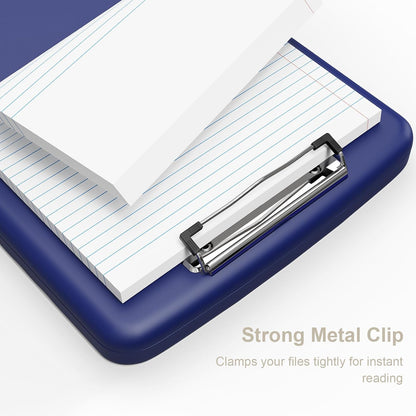 Clipboard with Storage, 8.5 x 11 Clip Board with Pen Holder, Black