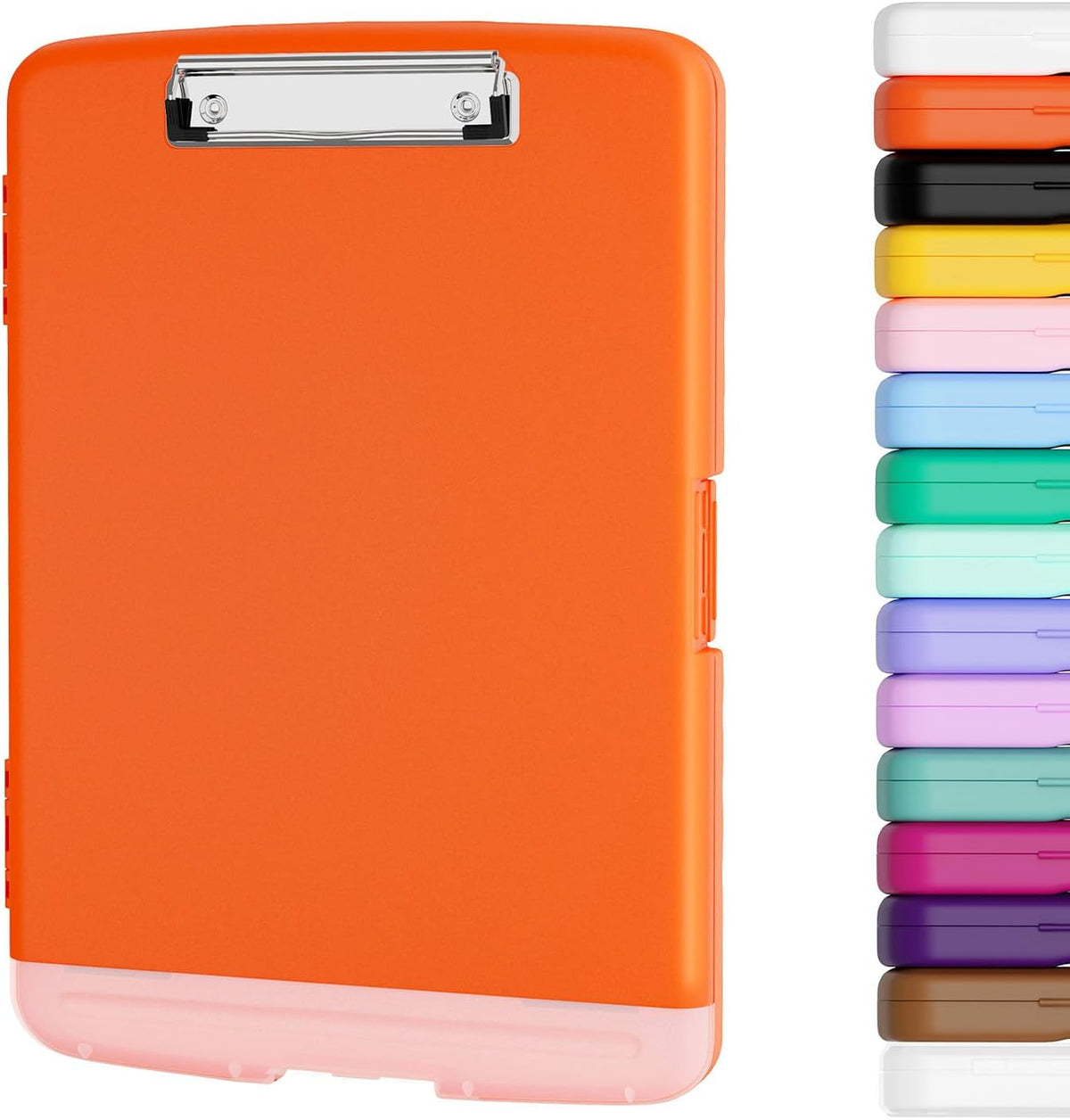 Clipboard with Storage, 8.5 x 11 Clip Board with Pen Holder, Black