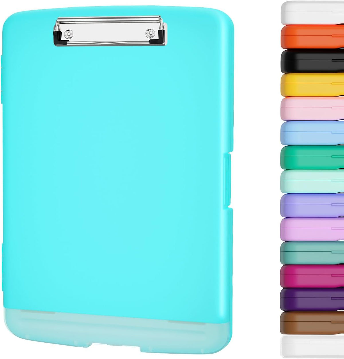 Clipboard with Storage, 8.5 x 11 Clip Board with Pen Holder, Black