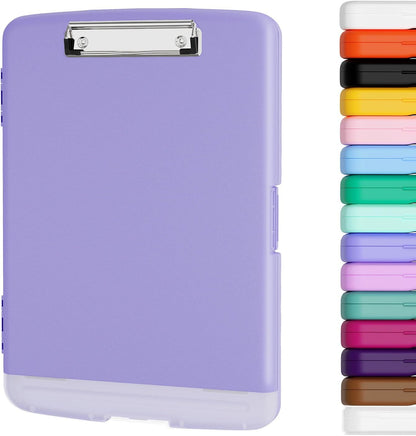 Clipboard with Storage, 8.5 x 11 Clip Board with Pen Holder, Black