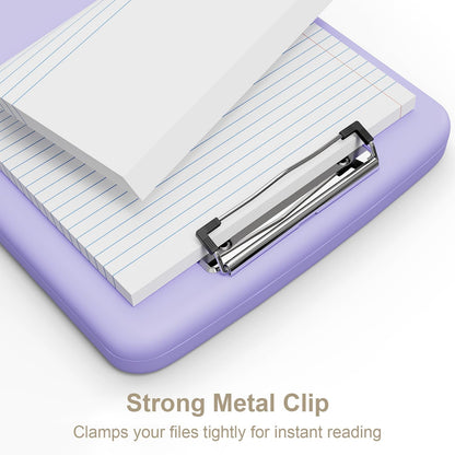 Clipboard with Storage, 8.5 x 11 Clip Board with Pen Holder, Black