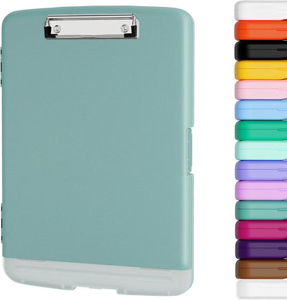 Clipboard with Storage, 8.5 x 11 Clip Board with Pen Holder, Black