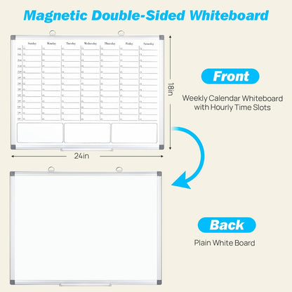 Desktop Weekly Calendar Whiteboard with Stand,16x12 Dry Erase Board