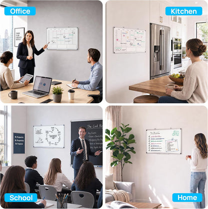 Desktop Weekly Calendar Whiteboard with Stand,16x12 Dry Erase Board