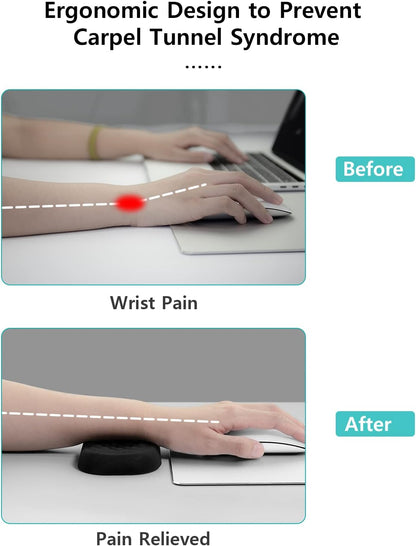 Wrist Rest for Keyboard and Mouse, Computer Ergonomic Wrist Support Pad, Soft Memory Foam Arm Cushion for Desk, Palm Hand Office Laptop Typing