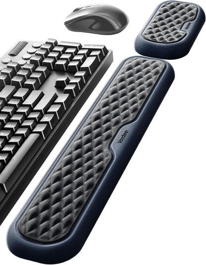 Wrist Rest for Keyboard and Mouse, Computer Ergonomic Wrist Support Pad, Soft Memory Foam Arm Cushion for Desk, Palm Hand Office Laptop Typing