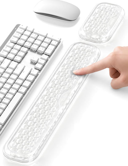 Wrist Rest for Keyboard and Mouse, Computer Ergonomic Wrist Support Pad, Soft Memory Foam Arm Cushion for Desk, Palm Hand Office Laptop Typing